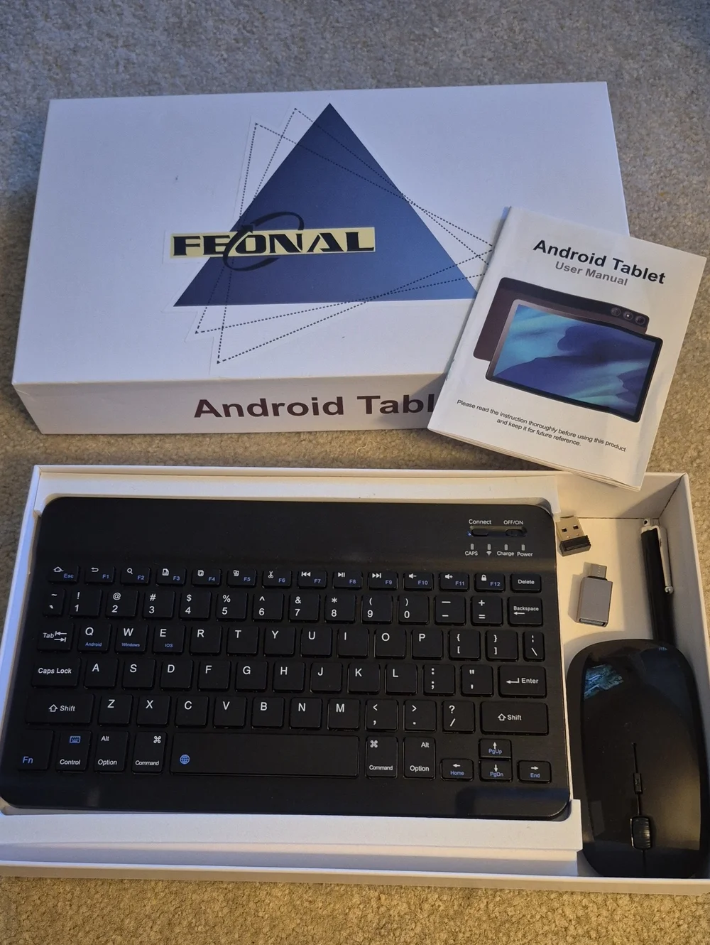 Black Wireless Keyboard and Mouse Combo for Android Tablet